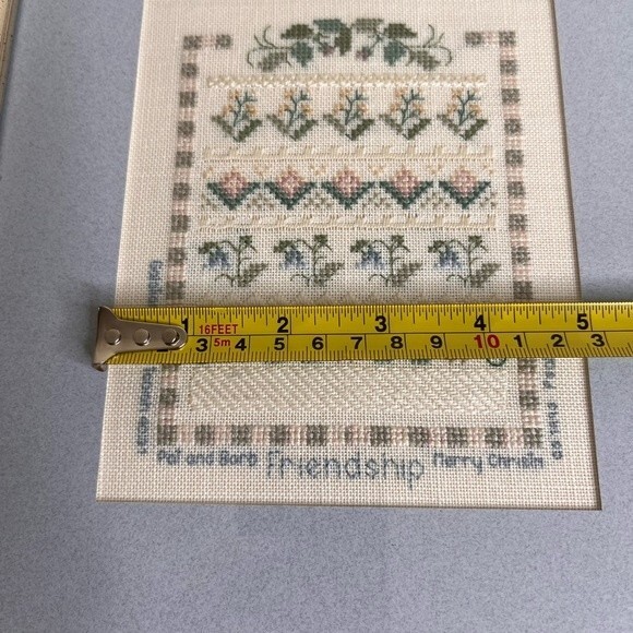 Vintage 1990s Framed Friendship Cross Stitch Thornebrook Gallery 9 X 10.5 Inches - Picture 12 of 12